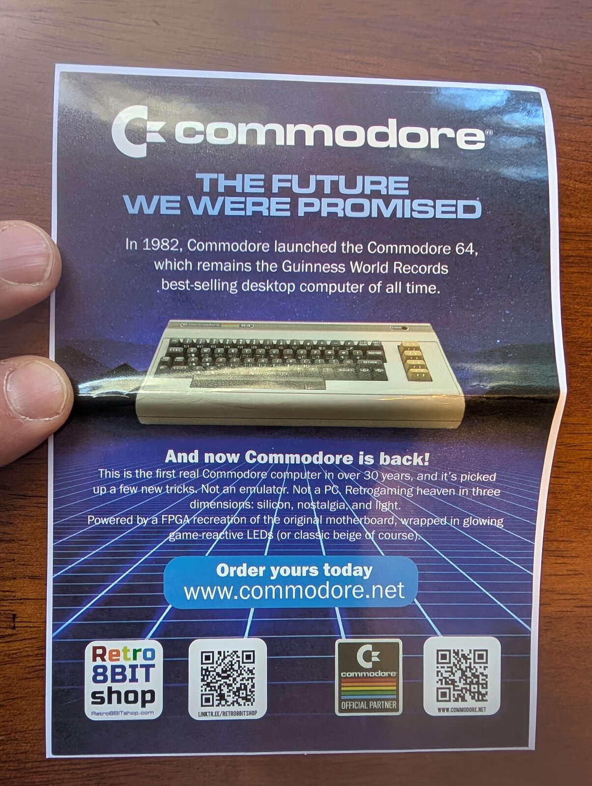 Commodore card with 'The Future We Were Promised' sticker